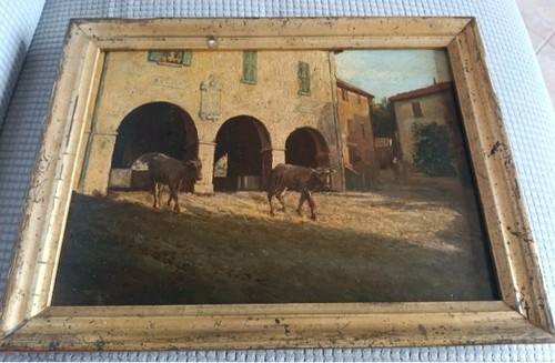 Dipinto antico olio su - antico, a
